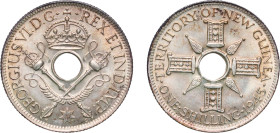 Papua New Guinea Australian Territory 1945 1 Shilling - George VI Silver (.925) Melbourne Mint (2000000) 5.39g UNC KM 8 Schön 10
