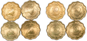 Paraguay Republic 1953 10 Céntimos (4 Lots) Nickel brass Royal Mint (Tower Hill) (5000000) UNC KM 25 Schön 20