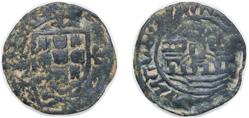 Portugal Kingdom 1449 - 1457 Ceitil - Afonso V Copper 1.75g VF Magro A5 3
