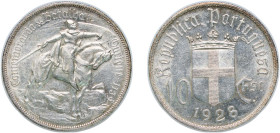 Portugal Second Republic 1928 10 Escudos (Battle of Ourique) Silver (.835) Lisbon Mint (200000) 12.55g AU KM 579 Gomes R 42.01