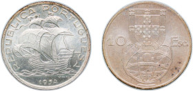 Portugal Second Republic 1954 10 Escudos Silver (.680) Lisbon Mint (5764350) 12.5g UNC KM 586 Gomes R 44