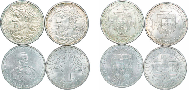 Portugal Second Republic 1969-1971 50 Escudos (4 Lots) Weight all 72.53g Silver ...