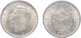 Romania Kingdom 1944 500 Lei - Mihai I Silver (.700) Bucharest Mint (9731000) 11.92g UNC KM 65 Schön 80