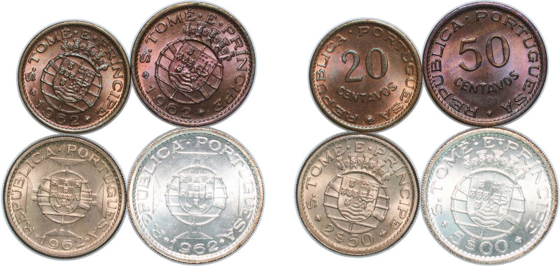 São Tomé and Príncipe Portuguese Overseas Province 1962 20 & 50 Centavos (Bronze...