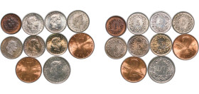 Switzerland Federal State 1895-1963 B Coinage (10 Lots) Copper-Nickel Bern Mint UNC