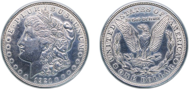 United States Federal republic 1921 D 1 Dollar "Morgan Dollar" Silver (.900) Den...