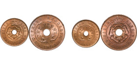 Zimbabwe Southern Rhodesia British colony 1951 ½ & 1 Penny - George VI (2 Lots) Bronze Royal Mint (Tower Hill) UNC