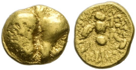 Ostkelten. Böhmen. BOIER (in Mären oder in der Westslowakei) 

1/8 Goldstater, Typus "Athena Alkis" 2./1. Jh. v.Chr. Zweifacher flacher Buckel (verw...