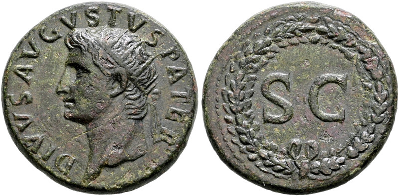 Kaiserzeit. Tiberius 14-37 

Dupondius (für Divus Augustus) ca. 22-26 -Rom-. D...