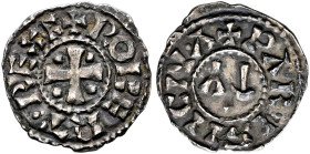 Frankreich-Königreich. Robert II. 996-1031

Obol (2. Type) -Paris-. +ROBERT.REX F. Kreuz mit je einem Punkt in den Winkeln / +PARISII CIVA. TY(V) im...
