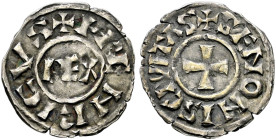Frankreich-Königreich. Heinrich I. 996-1031

Obol -Sens-. +HENRICVS. REX im Feld / +SENONIS CIVITAS. Kreuz. Ciani 38A, Dupl. 22 vgl. (als Denier), L...