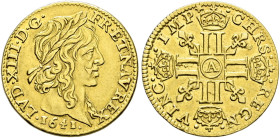 Frankreich-Königreich. Louis XIII. 1610-1643 

1/2 Louis d'or 1641 -Paris-. Gad. 57, Ciani 1615, Dupl. 1299, Fr. 411. 3,33 g selten, sehr schön-vorz...