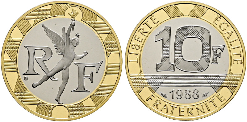 Frankreich-Königreich. Fünfte Republik seit 1958 

10 Francs (Bimetall: GOLD, ...