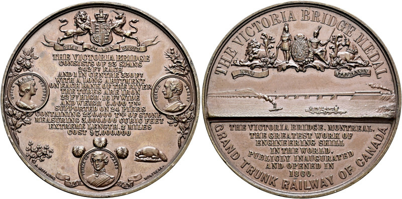 Kanada. 

Bronzemedaille 1860 von A. Hoffnung, auf die Einweihung der Viktoria...