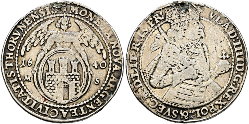 Polen-Thorn, Stadt. Wladislaw IV. 1632-1648 

1/2 Taler 1640. Hüftbild eines E...