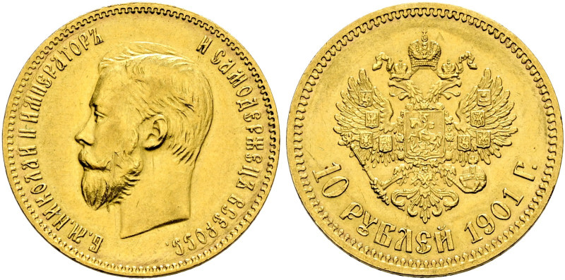 Russland. Nikolaus II. 1894-1917 

10 Rubel 1901 -St. Petersburg-. Bitkin 9, U...