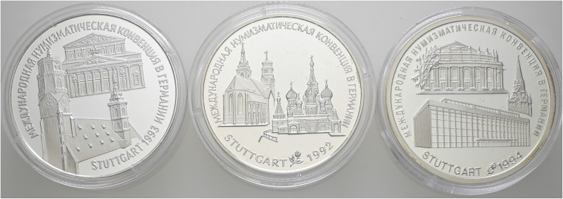 Russland. UDSSR/Russland 

Lot (3 Stücke): Silbermedaillen im Gewicht zu 3 Rub...