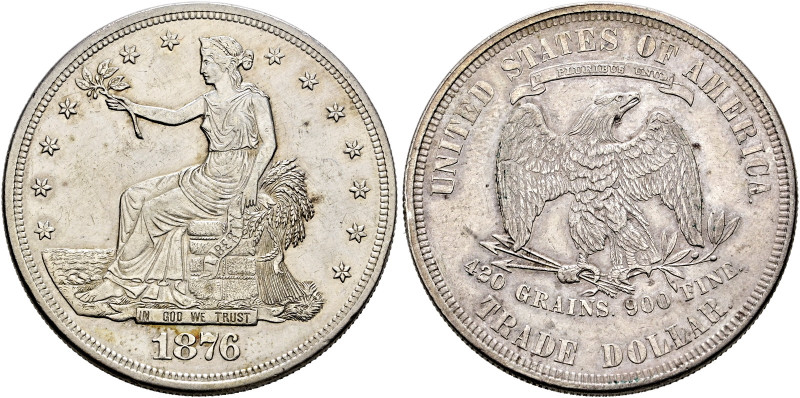 USA. 

Trade-Dollar 1876 -Philadelphia-. KM 108. Randfehler, kleine Kratzer, s...
