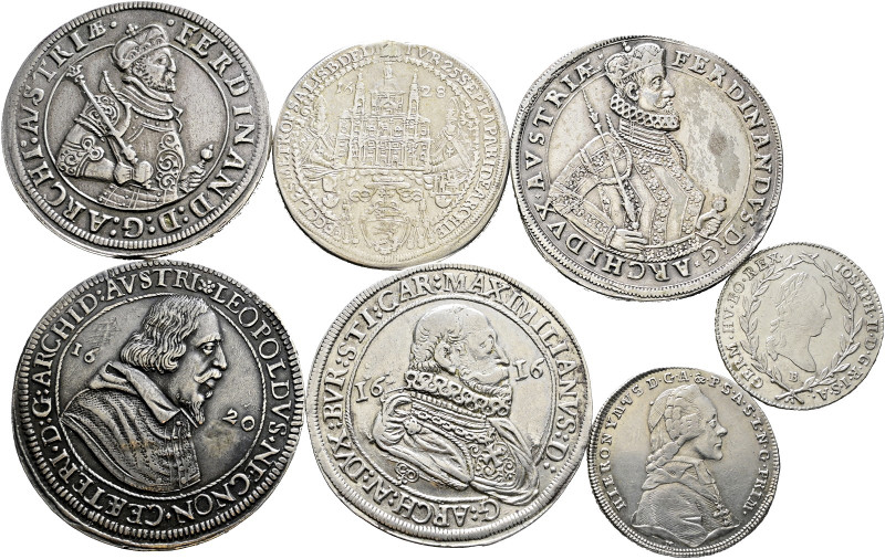 Lots. 

7 Stücke: Erzherzog Ferdinand, Taler o.J. -Hall- sowie 1617 -Graz- (GA...