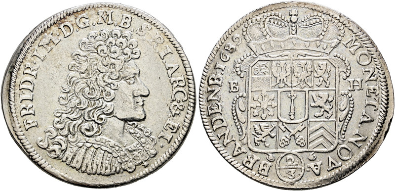 Brandenburg-Preußen. Friedrich III. 1688-1701 

Gulden zu 2/3 Taler 1689 -Mind...