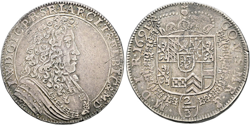 Jülich-Berg. Johann Wilhelm II. von Pfalz-Neuburg 1679-1716 

Gulden zu 2/3 Ta...