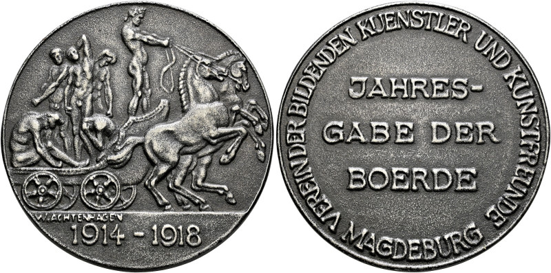 Magdeburg, Stadt. 

Eisengussmedaille 1918. von W. Achtenhagen. Jahresgabe der...