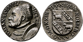 Nürnberg. Porträtmedaillen von der Renaissance bis zum Klassizismus. 

Silbermedaille 1523 unsigniert, auf Thomas Löffel - holz zu Kolberg. THOMAN.L...