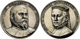 Nürnberg. Porträtmedaillen von der Renaissance bis zum Klassizismus. 

Silbermedaille 1578 von Valentin Maler, auf Matthias Schilherr und seine Frau...