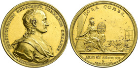 Nürnberg. Porträtmedaillen von der Renaissance bis zum Klassizismus. 

Vergoldete Bronzemedaille 1729 von Georg Wilhelm Vestner, auf den Gemmenschne...