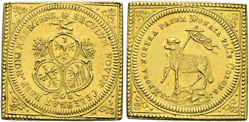 Nürnberg. Nürnberg, Stadt. 

Lammdukaten-Klippe 1700 (geprägt 1746-1755). Münz...