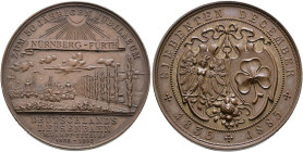Nürnberg. Nürnberg, Stadt. 

Bronzemedaille 1885 von Lauer, auf das 50-jährige Bestehen der ersten deutschen Eisenbahn von Nürnberg nach Fürth. Eise...