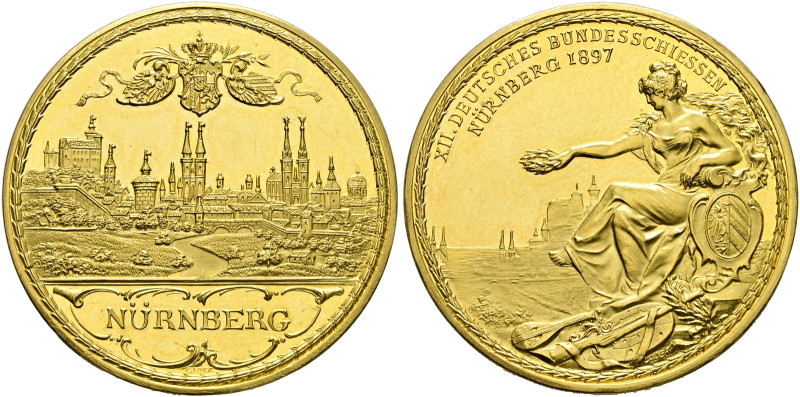 Nürnberg. Nürnberg, Stadt. 

Goldmedaille im Gewicht zu 4 1/2 Dukaten 1897 von...