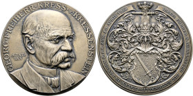 Nürnberg. Nürnberg, Stadt. 

Mattierte Silbermedaille 1910 von A. Hummel (geprägt bei Lauer), auf den 70. Geburtstag des Freiherrn Georg Kress von K...
