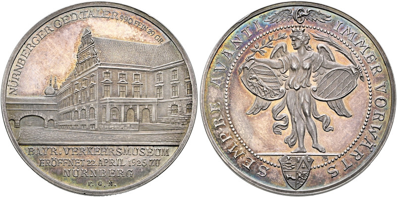Nürnberg. Nürnberg, Stadt. 

Silbermedaille 1925 nach einem Entwurf von A. Hum...