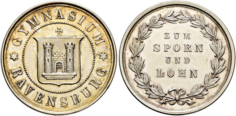 Ravensburg, Stadt. 

Große silberne Schulprämienmedaille o.J. (verliehen 1895-...