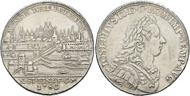 Regensburg, Stadt. 

Konventionstaler 1780. Stempel von G.C. Busch. Stadtansicht / Belorbeertes Brustbild Kaiser Joseph II. im Harnisch nach rechts....