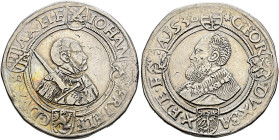 Sachsen-Kurfürstentum. Johann Friedrich und Georg 1534-1539 

Taler 1538 -Annaberg-. Keilitz 128, Slg. Mers. -, Schnee 72, Dav. 9721. winzige Henkel...