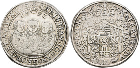 Sachsen-Albertinische Linie. Christian II. und seine Brüder unter Vormundschaft 1591-1601 

Taler 1592 -Dresden-. Keilitz/ Kahnt 183, Slg. Mers. 776...