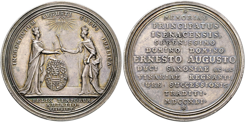 Sachsen-Weimar-Eisenach. Ernst August 1728-1748 

Silbermedaille 1741 von A. V...