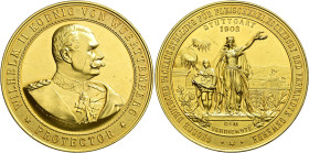 Stuttgart-Stadt. Sammlung Hartmut Schulz 

Prämienmedaille in vergoldeter Bronze 1902 von Mayer und Wilhelm, der Fachausstellung für Fleischerei, Ko...