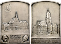 Stuttgart-Stadt. Sammlung Hartmut Schulz 

Mattierte Silberplakette 1905 von Mayer und Wilhelm, auf das neue Rathaus. Ansicht des alten Rathauses 14...