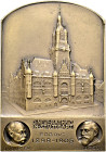 Stuttgart-Stadt. Sammlung Hartmut Schulz 

Einseitige Bronzeplakette 1905 von Mayer und Wilhelm, auf das neue Rathaus. Rathausansicht, im Abschnitt ...