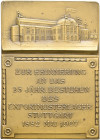Stuttgart-Stadt. Sammlung Hartmut Schulz 

Einseitige, hohl geprägte Bronzeplakette 1907 von Mayer und Wilhelm, auf das 25-jährige Bestehen des Expo...