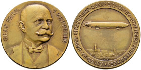 Stuttgart-Stadt. Sammlung Hartmut Schulz 

Bronzemedaille o.J. (1908) von Mayer und Wilhelm, auf die Abnahme-Fernfahrt des "LZ 4". Brustbild des Gra...