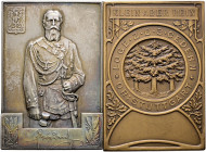 Stuttgart-Stadt. Sammlung Hartmut Schulz 

Lot (2 Stücke): Mattierte Silberplakette o.J. (ca. 1910) von Mayer und Wilhelm, der Freimaurerloge "Zu de...