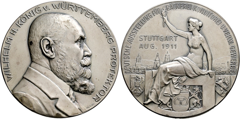 Stuttgart-Stadt. Sammlung Hartmut Schulz 

Prämienmedaille in versilberter Bro...