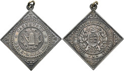 Stuttgart-Stadt. SCHÜTZENMEDAILLEN. Sammlung Hartmut Schulz 

Tragbare, klippenförmige Silbermedaille 1885 von W. Mayer, auf das 10. Württembergisch...