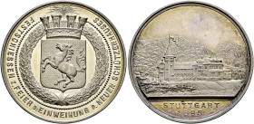 Stuttgart-Stadt. SCHÜTZENMEDAILLEN. Sammlung Hartmut Schulz 

Silbermedaille 1895 von K. Schäfer (bei W. Mayer), auf das Festschießen zur Einweihung...