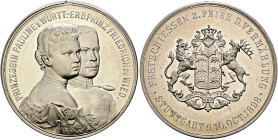 Stuttgart-Stadt. SCHÜTZENMEDAILLEN. Sammlung Hartmut Schulz 

Silbermedaille 1898 von Mayer und Wilhelm (unsigniert), auf das Festschiessen zur Feie...
