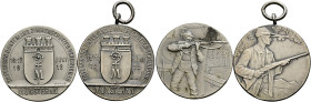 Stuttgart-Stadt. SCHÜTZENMEDAILLEN. Sammlung Hartmut Schulz 

Lot (2 Stücke): mattierte Silbermedaille 1912 von Mayer und Wilhelm, auf das 12. Fests...